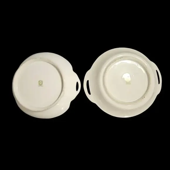 Noritake Hand Painted Sunset Landscape Serving Bowls Japan Pair - Picture 4 of 5